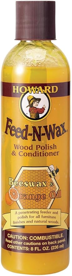 Howard Products Feed-N-Wax Wood Polish & Conditioner, 8 oz, Orange