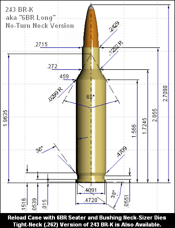 6mmBR long .243 Winchester Wildcat